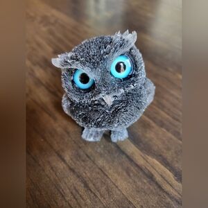 Obsidian Stone Owl Figurine